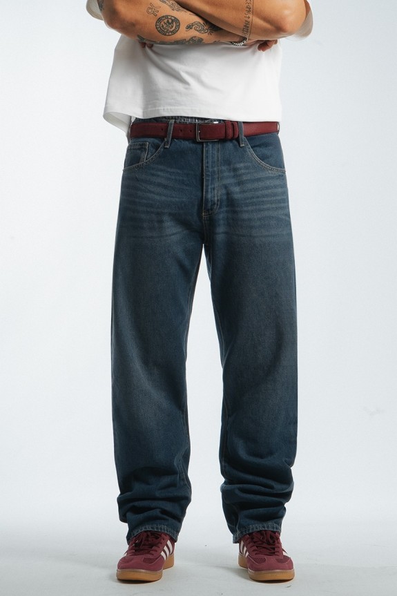 Shadow Fade Baggy Fit Mavi Erkek Jean Pantolon - Aksesuarix