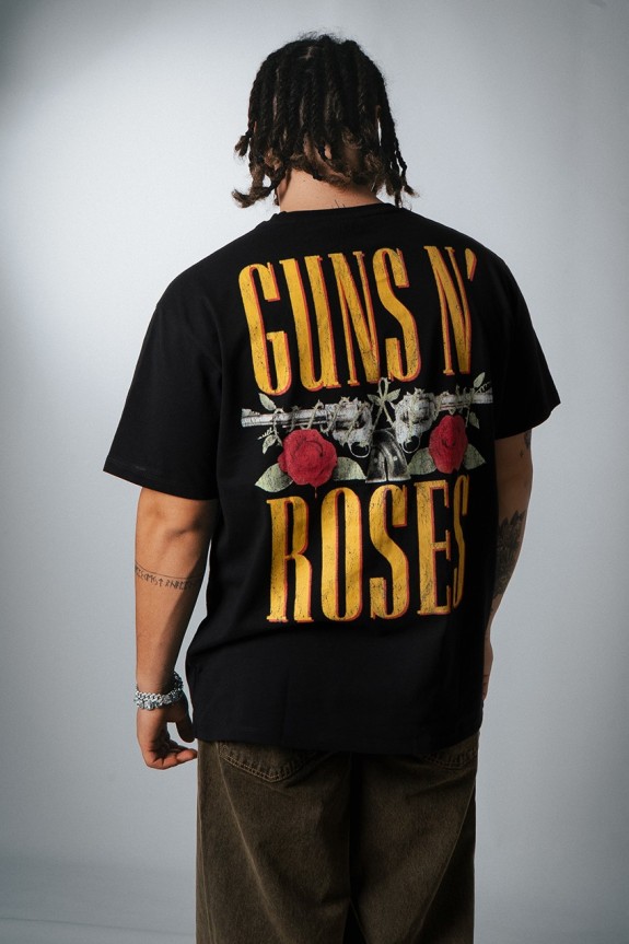 Guns N' Roses Regular Fit Siyah Erkek Tişört - Aksesuarix