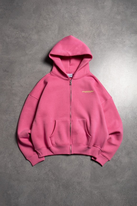 Starfall Pink Boxy Crop Erkek Ceket Zip Hoodie - Aksesuarix