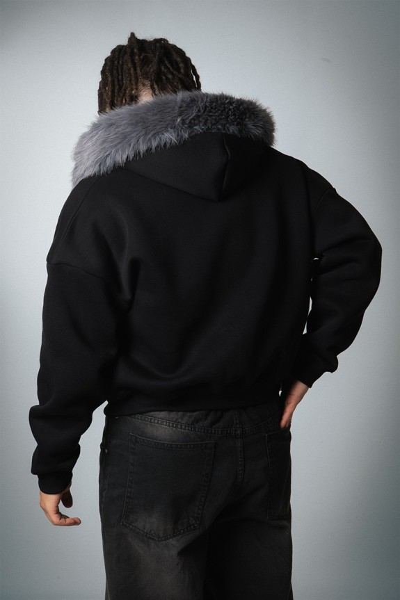 Grey Ritual Fur Erkek Zip Hoodie - Aksesuarix - Türkiye´nin En