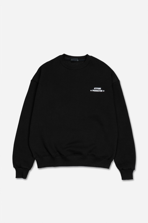 Attitude Siyah Oversize Erkek Sweatshirt - Aksesuarix - Türkiye